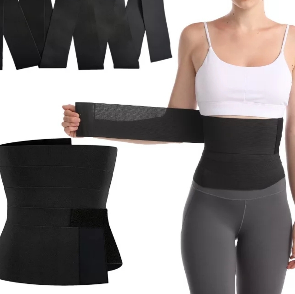 Invisible Wrap Waist Trainer Tape Lumbar Waist Support Belt Black - Picture 7 of 8